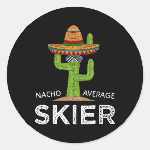 Fun Snow Ski Lover Humour Funny Skier Saying Skiin Classic Round Sticker
