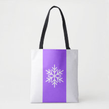Fun Snowflake Bright Purple White Vertical Stripes