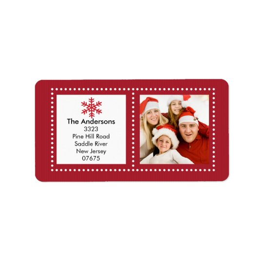 Fun Snowflake Holiday PHOTO Return Address Label