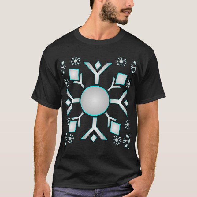 Fun Snowflakes Design T-Shirt (Front)