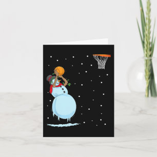 Fun Snowman Basketball Christmas  Card