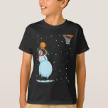 Fun Snowman Basketball Christmas  T-Shirt<br><div class="desc">Fun Snowman Basketball Christmas</div>