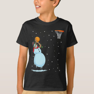 Fun Snowman Basketball Christmas  T-Shirt