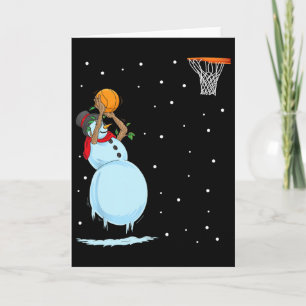 Fun Snowman Bysketbyll Christmas Card