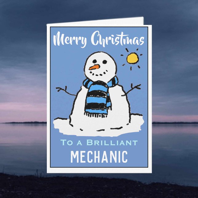 Fun Snowman Christmas Card for a Mechanic (Creator Uploaded)