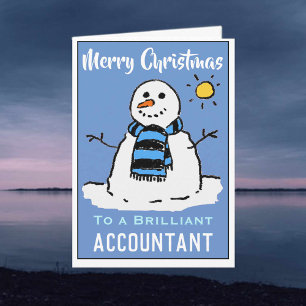 Fun Snowman Christmas Card for an Accountant