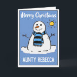 Fun Snowman Christmas Card For An Aunt<br><div class="desc">Christmas card for an aunt. Fun Christmas card with a snowman on a sunny winter's day.</div>