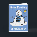 Fun Snowman Christmas Card For Grandfather<br><div class="desc">Card for Granddad. Fun snowman cartoon on a festive Christmas card. Christmas card for a Grandfather.</div>