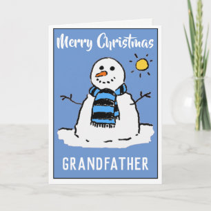 Fun Snowman Christmas Card For Grandfather