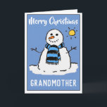 Fun Snowman Christmas Card For Grandmother<br><div class="desc">Fun snowman cartoon on a festive Christmas card. Christmas card for a Grandmother.</div>
