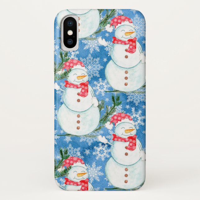 Fun Snowman Christmas iPhone Case (Back)
