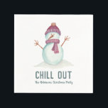 Fun Snowman Christmas Party Napkin<br><div class="desc">Cute snowman Christmas paper napkins customisable to your specifics.</div>
