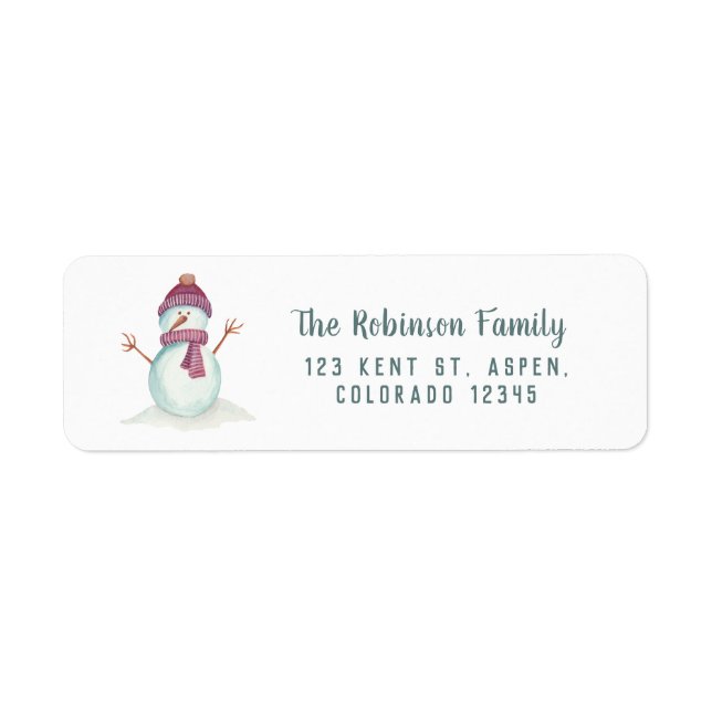 Fun Snowman Christmas Return Address Label (Front)