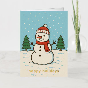 Fun Snowman Cute Christmas Foil Holiday Card