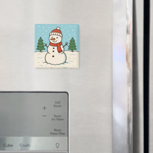 Fun Snowman Cute Christmas Magnet