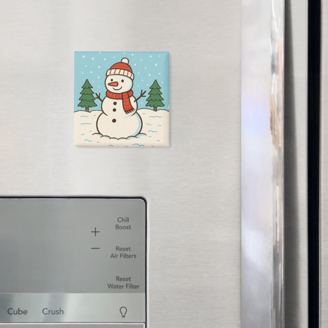 Fun Snowman Cute Christmas Magnet (In Situ (Fridge))