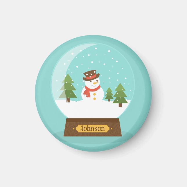 FUN!  Snowman Magnet - Personalised -Add Name (Front)