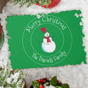 Fun Snowman Monogram Doormat