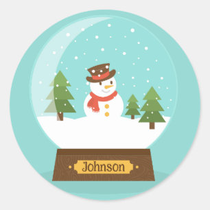 FUN!  Snowman Stickers - Personalised -Add Name