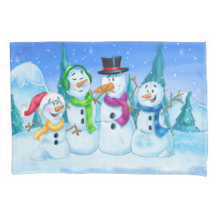 fun snowmen pillowcase
