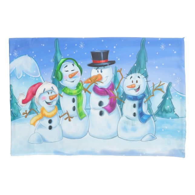 fun snowmen pillowcase (Front)