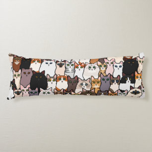 Fun So Many Cats and Kittens Collage Body Cushion