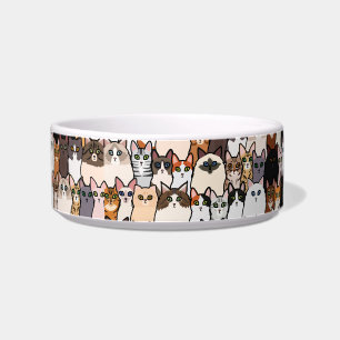 Fun So Many Cats and Kittens Collage pattern Bowl