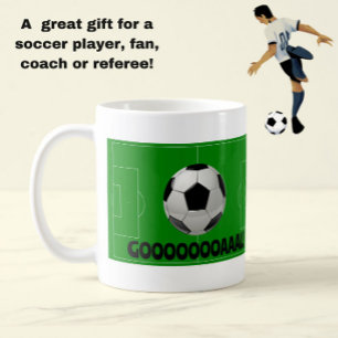 Fun Soccer Ball and Pitch GOAL! (Football) Sports Coffee Mug