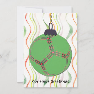 Fun Soccer Ball Christmas Ornament Art Flat Card