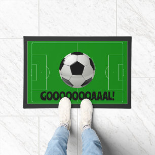 Fun Soccer Ball + Green Pitch GOAL! (Football) Doormat