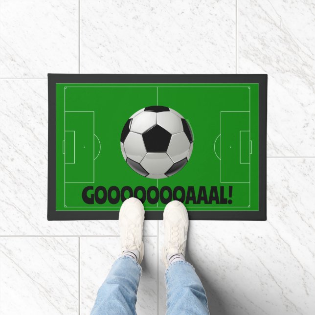 Fun Soccer Ball + Green Pitch GOAL! (Football) Doormat (Indoor)