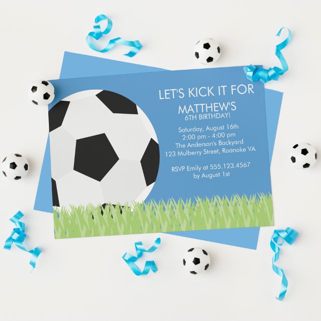 Fun Soccer Themed Birthday Party Invitation (Creator Uploaded)
