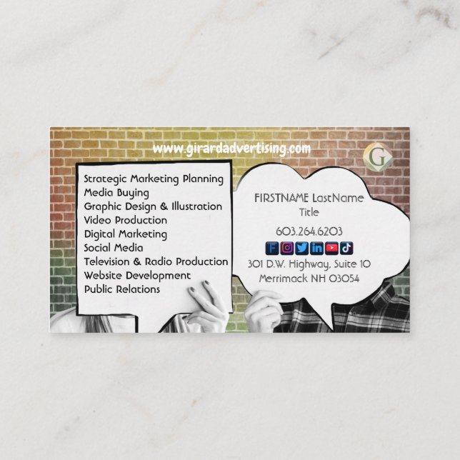 Fun Social Media Marketing Business Card (Back)