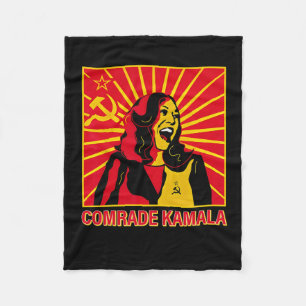 Fun Socialist Comrade Kamala Commie La Harris 2024 Fleece Blanket