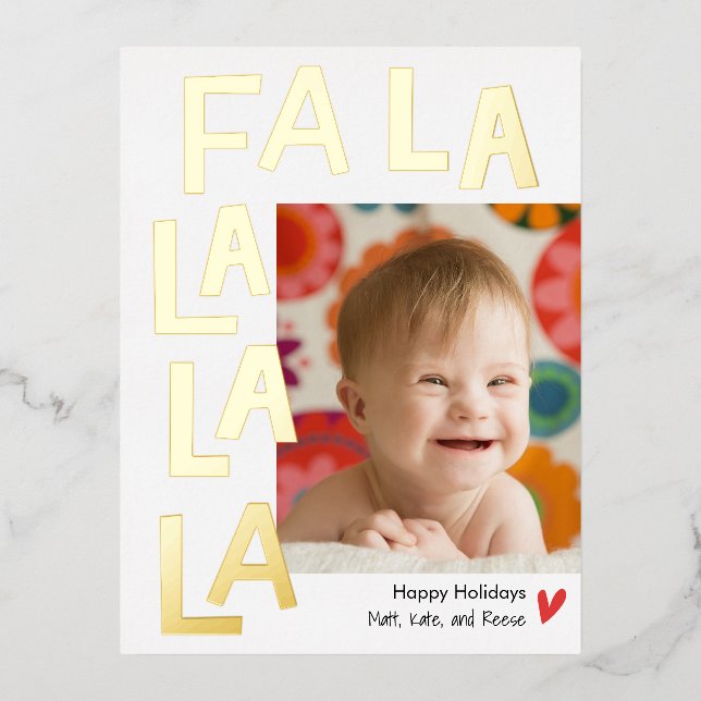 Fun Song Foil Christmas Holiday Photo Postcard (Front)