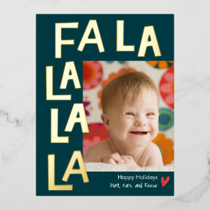 Fun Song Foil Christmas Holiday Photo Postcard