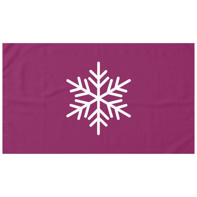 Fun Sophisticated Nordic Snowflake On Burgundy Tablecloth (Front (Horizontal))