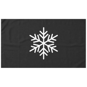 Fun Sophisticated Nordic Snowflake On Modern Black Tablecloth