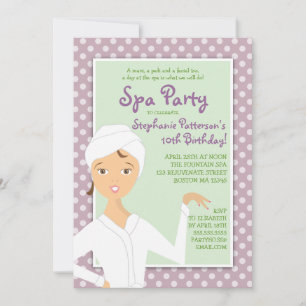 Fun Spa Girl Birthday Spa Party Invitation Pink
