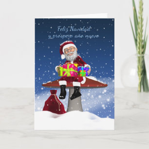 Fun Spanish Christmas Card With Santa - Happy Navi