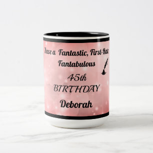 Fun Sparkly Personalised 45th Birthday Mug
