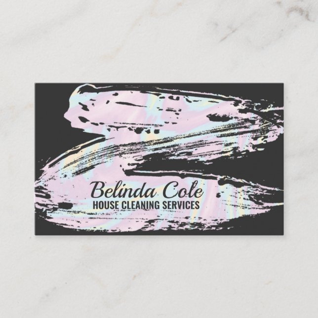 Fun Sparkly Soapy Cleaning Splatter Business Card (Front)