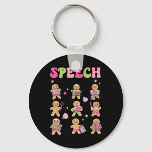 Fun Speech Therapy Gingerbread Cookies SLP Christm Key Ring
