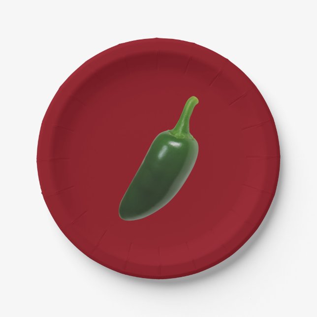 Fun & Spicy Jalapeno Pepper Paper Plate (Front)