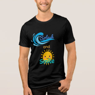 Fun "Splash and Smile" Summer Graphic Illustration Tri-Blend Shirt