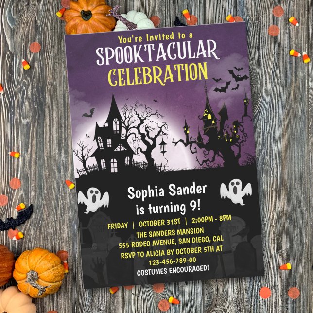 Fun Spooktacular Birthday KIds Halloween Invitation (Creator Uploaded)