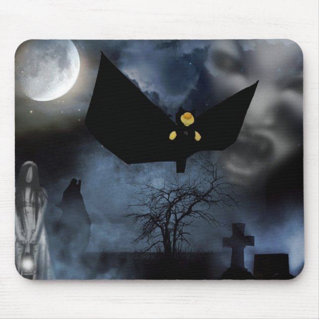 Fun spooky design for Halloween Mouse Pad (Front)