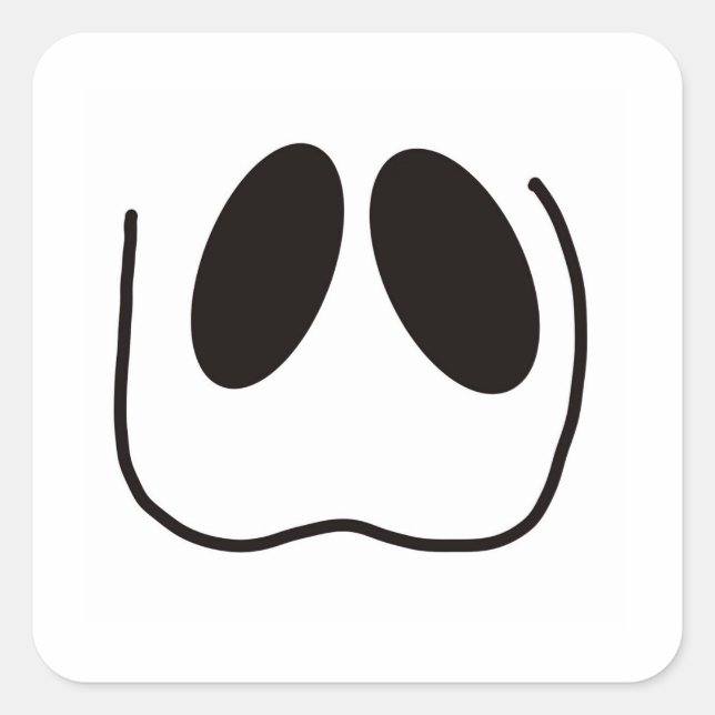 Fun, spooky, ghost face for Halloween Square Sticker (Front)