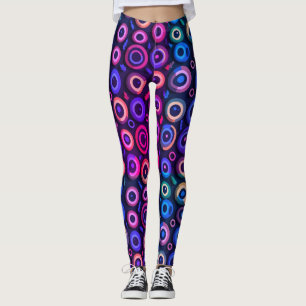 Fun Spooky Halloween Black Purple Monster Eyeball  Leggings