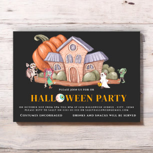 Fun spooky halloween costume party invitation